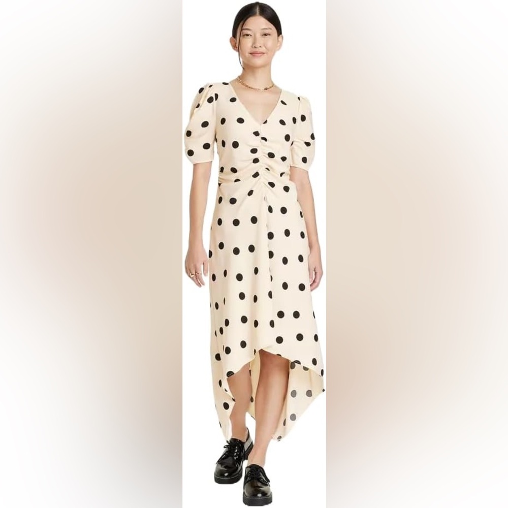 A new day Polka Dot Cream Dress